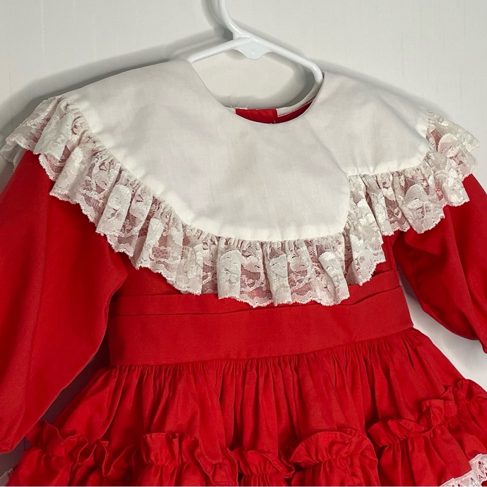 Kids Avenue Full Circle Pageant Party Dress Tiered Ruffle Lace VTG USA Size 2 - Picture 2 of 16
